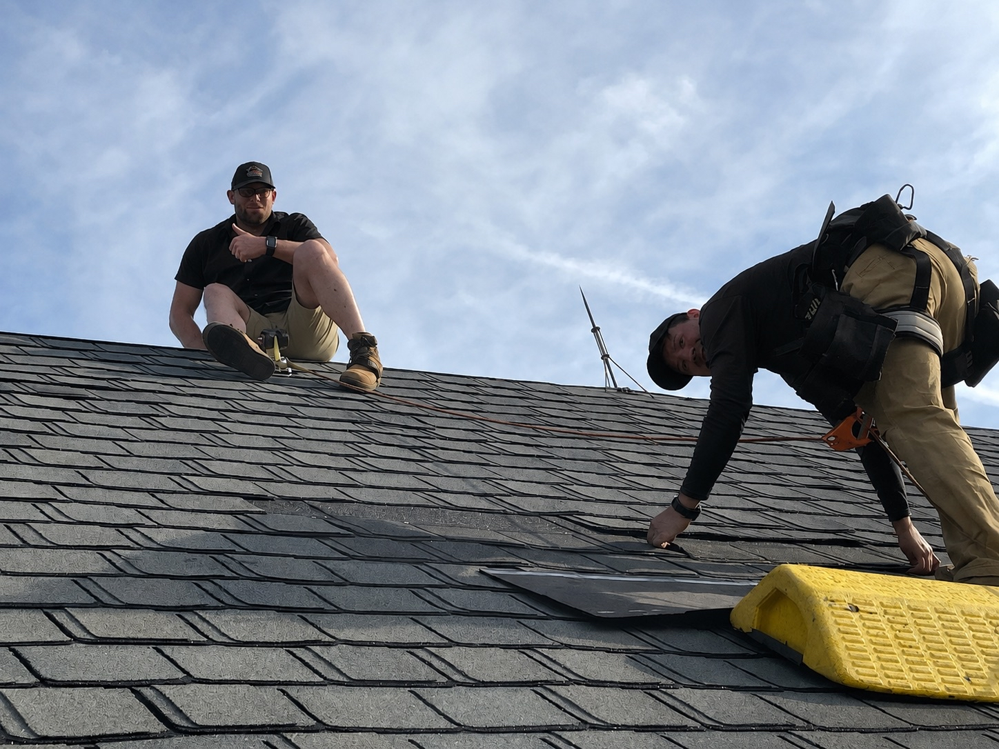 TDS roofing crew on a residential shingle roof